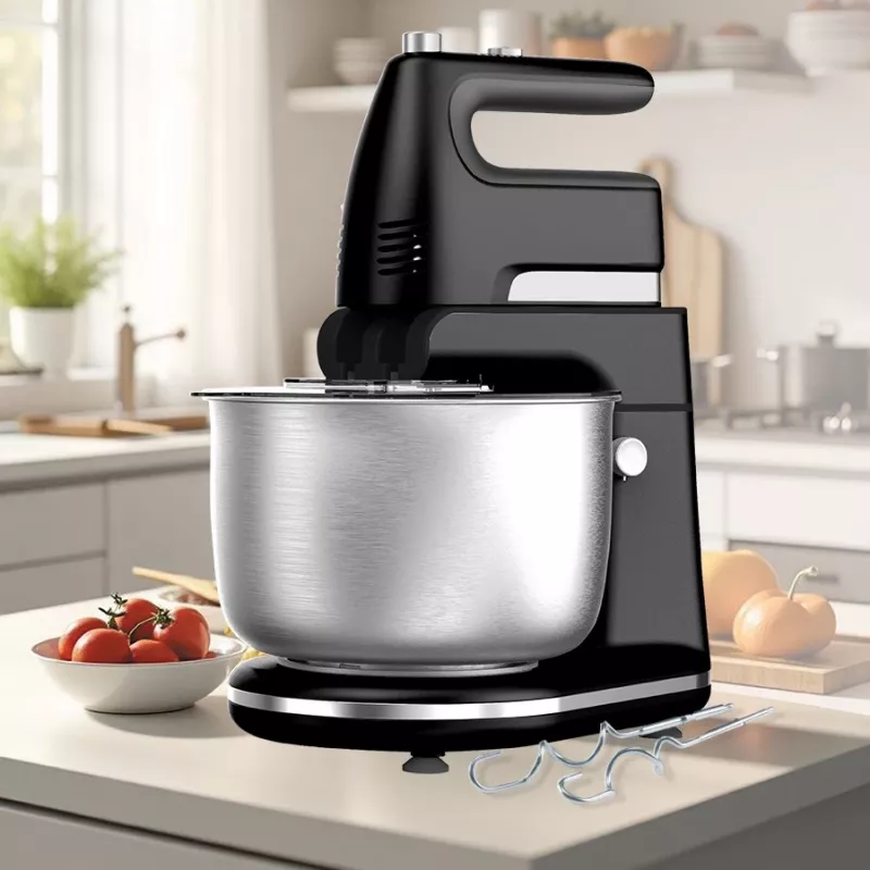 Batidora de vaso Maestro MR-553 con bol giratorio de acero inoxidable, 600 W, negra