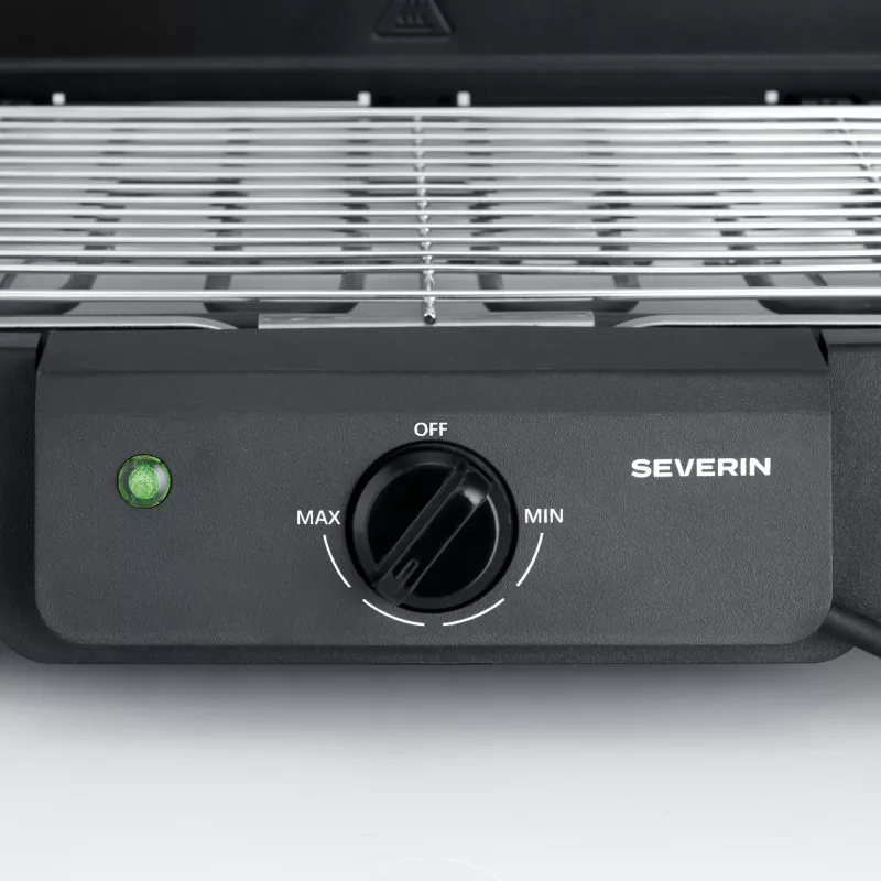Parrilla eléctrica de sobremesa SEVERIN PG 8594 — 2000 W, parrilla rectangular, negra