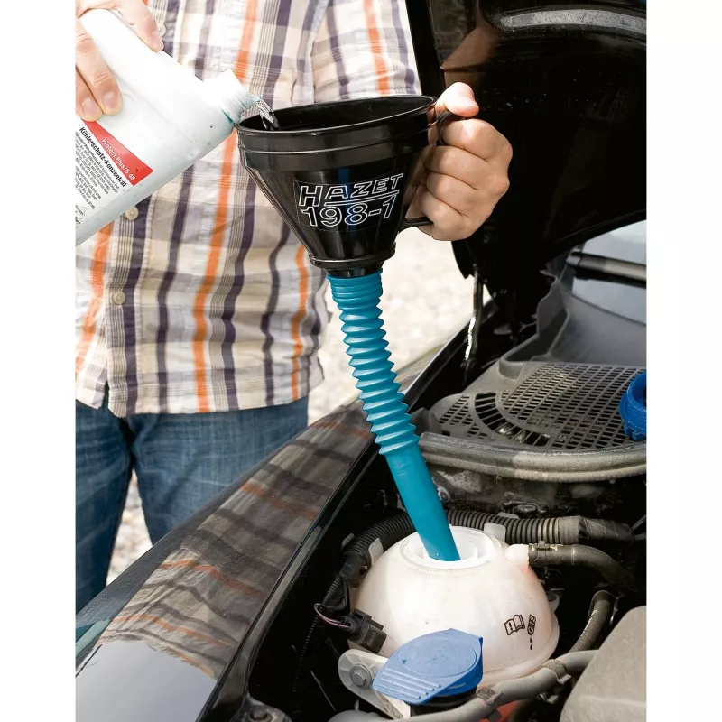 HAZET 198-1 - negro - azul - polipropileno (PP) - acero inoxidable - aceite de motor - combustible - 16,5 cm - 480 mm - 146 g