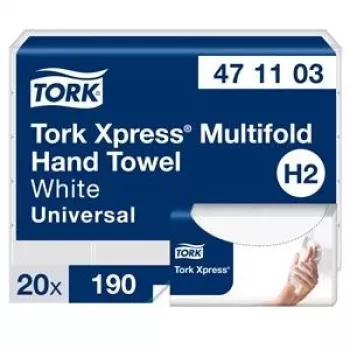 Toallas de papel plegadas Tork Xpress Multifold Universal H2 2 capas, 23,4 x 21,3 cm (20 uds.)