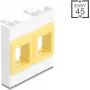 Marco de montaje DELOCK Easy 45 módulo 2 soportes Keystone 45×45 mm blanco/amarillo