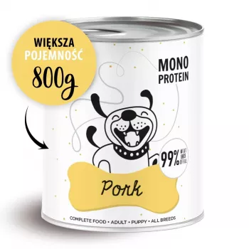 Comida húmeda para perros PAKA ZWIERZAKA Pepe Pork 800 g — alimento completo para perros adultos, 85 % humedad, 8,3 % proteína, 5,5 % grasa