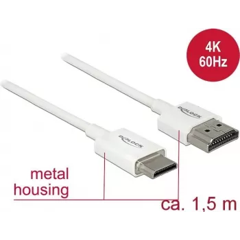 Cable HDMI DeLOCK 85143 1,5 m HDMI Type-A Type-C blanco