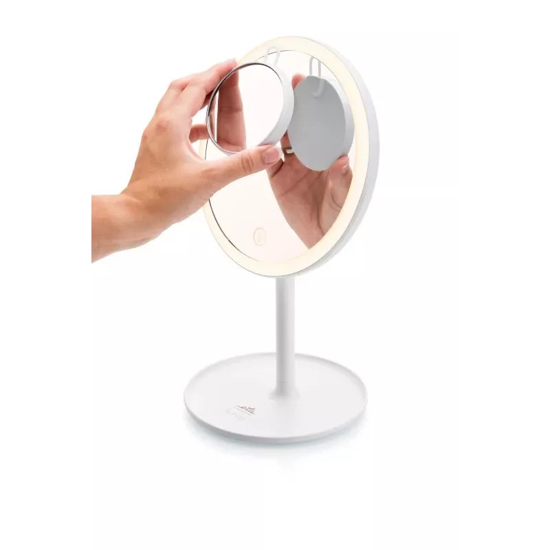 Espejo de maquillaje LED independiente ETA Fenité redondo 20 cm, control táctil, USB, batería LiPo integrada