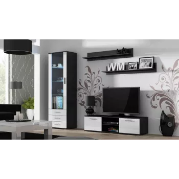 Soporte de TV Cama SOHO 140 negro/blanco brillante