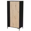 Armario ropero cama meble Cama v, estructura negra, 4 baldas, 900×550×1840 mm