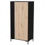 Armario ropero cama meble Cama v, estructura negra, 4 baldas, 900×550×1840 mm