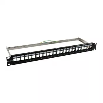 Keystone, soporte de módulo, 48,30 cm (19) patch panel para 24x módulos TP, 1HE, negro (S216320)