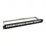 Keystone, soporte de módulo, 48,30 cm (19) patch panel para 24x módulos TP, 1HE, negro (S216320)