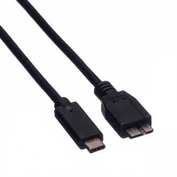 ROLINE - cable USB - USB Type-C (M) a Micro-USB Type-B (M) - 50 cm - negro (11.02.9005)