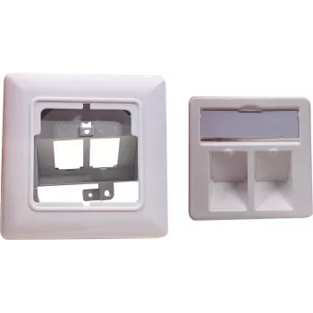 Módulo de enchufe Helos Keystone 2 puertos blanco puro para módulos Keystone