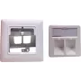 Módulo de enchufe Helos Keystone 2 puertos blanco puro para módulos Keystone