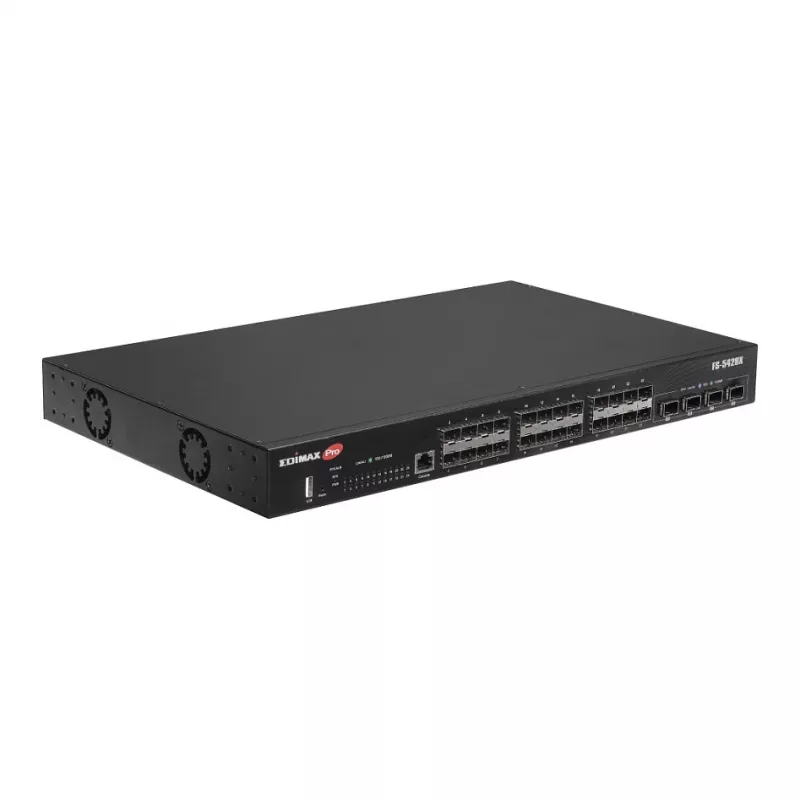 Switch de red EDIMAX FS-5428X — 24 puertos Gigabit SFP, 4 × puertos 10GbE SFP+