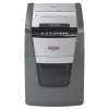 Destructora de papel REXEL Optimum AutoFeed+ 100X — alimentación automática de 100 hojas, corte cruzado 4 x 28 mm, depósito 34 L, aluminio