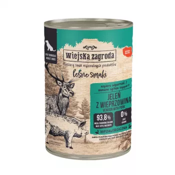 wiejskazagroda Forest Flavours comida húmeda ciervo con cerdo 400 g - adult, sin cereales, alimento completo