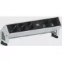 Regleta de enchufes Bachmann DESK 2 0,2 m 3 tomas AC negro acero inoxidable
