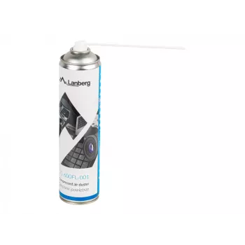 Spray de aire comprimido LANBERG CG-600FL-001 — 600 ml, para limpieza de PC, Negro/Azul/Blanco
