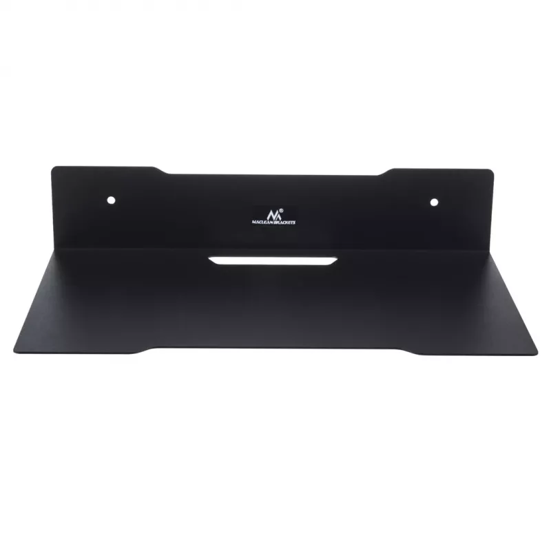 Estante de pared para decodificador MACLEAN MC-122, acero, negro, carga máx. 5 kg, distancia entre orificios 219 mm