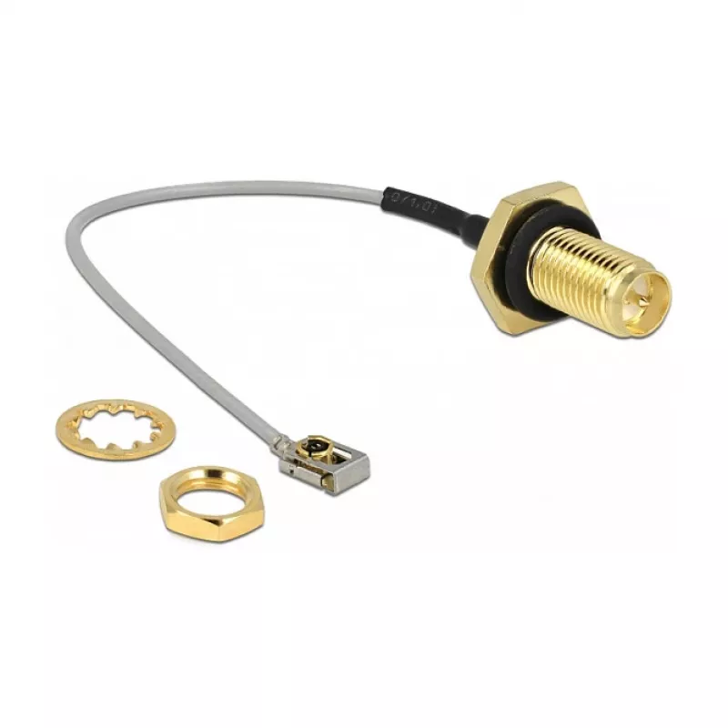 Cable coaxial DeLOCK 89926 0,1 m SMA MHF I LK negro gris