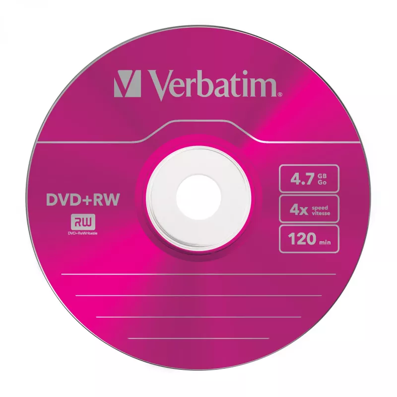 VERBATIM 43297 Verbatim DVD+RW slim Jewel Case 5 4.7GB 4x color