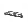 Lanberg PPKS-9112-B Panel de parcheo vacío 12 puertos 1U 10 pulgadas con organizador Keystone, negro