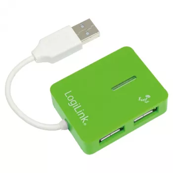 Hub USB LOGILINK UA0138 — hub USB 2.0 de 4 puertos, verde, hasta 480 Mbit/s