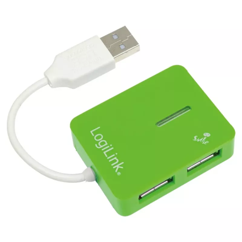 Hub USB LOGILINK UA0138 — hub USB 2.0 de 4 puertos, verde, hasta 480 Mbit/s