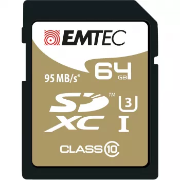 EMTEC Speedin - Tarjeta de memoria flash - 64 GB - UHS Class 3 / Class10 - SDXC UHS-I (ECMSD64GXC10SP)