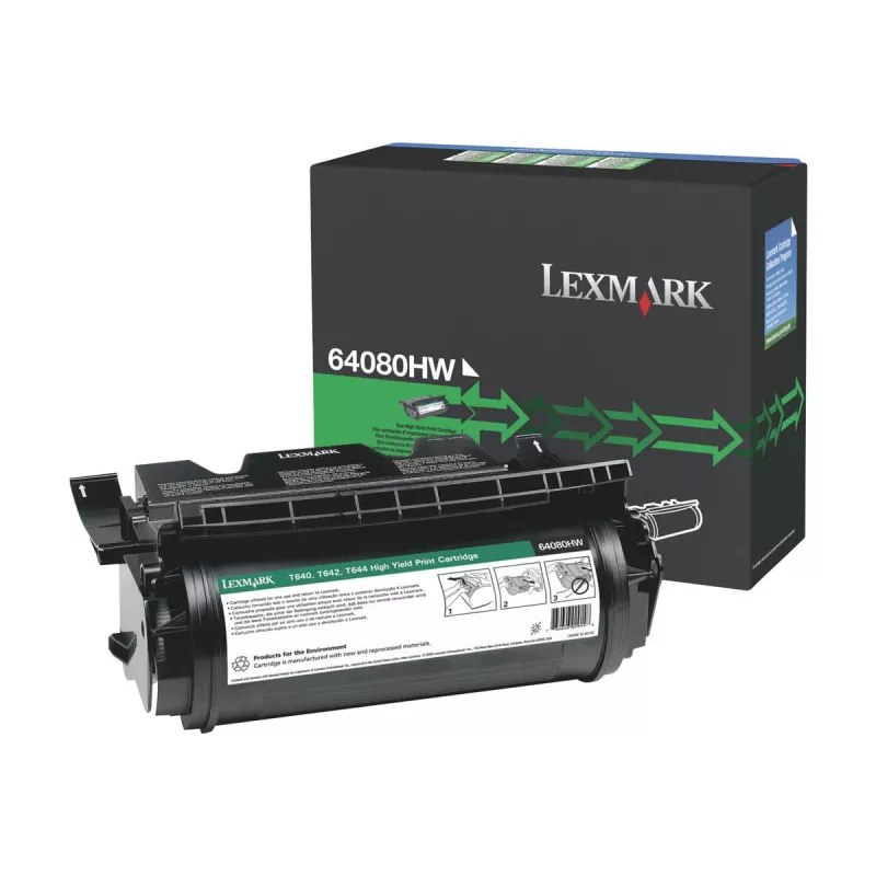 Lexmark 64080HW tóner, alto rendimiento, 21.000 páginas, negro, para T640/T642/T644, X642/X644/X646