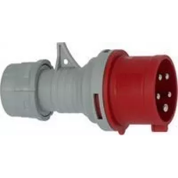 Conector macho de fuerza eléctrico Brennenstuhl 1081030020 gris rojo 5P 16A 400V