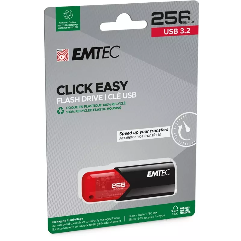 Memoria USB Emtec 256 GB USB Type-A 3.2 Gen 1 Click Easy