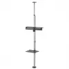 Maclean MC-791N soporte de TV telescópico de suelo a techo con estante, 37-70 pulgadas, 30 kg