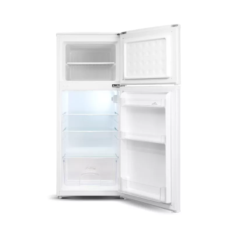 Frigorífico ETA | ETA174490000E | Clase de eficiencia energética E | Independiente | Puerta doble | Altura 123 cm | Capacidad útil del compartimento frigorífico 112 L | Capacidad útil del congelador 39 L | 40 dB | Blanco