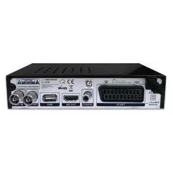 Receptor de sobremesa ESPERANZA EV106R Sintonizador por cable DVB-T2 / DVB-C HEVC H.265, HDMI, USB, PVR, Dolby Digital, 174–790 MHz, negro