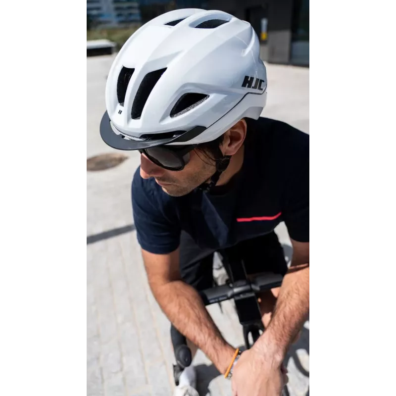 Casco de bicicleta HJC Crosser, blanco, talla L