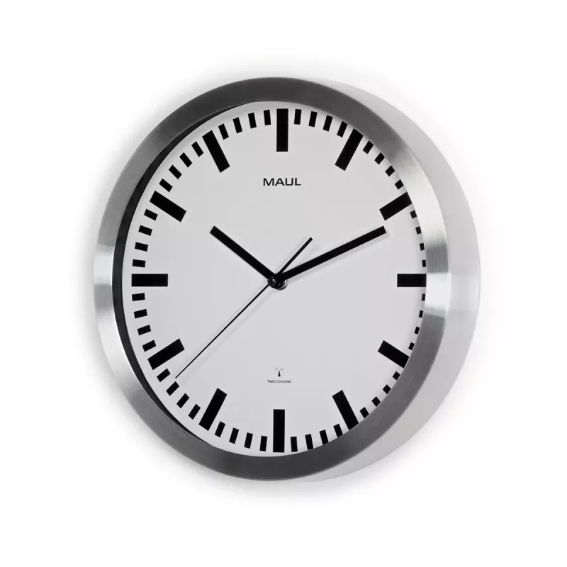 Reloj de pared MAUL MAULpilot - AA - 1,5 V - aluminio - blanco - aluminio - cristal - 30 cm (9063308)