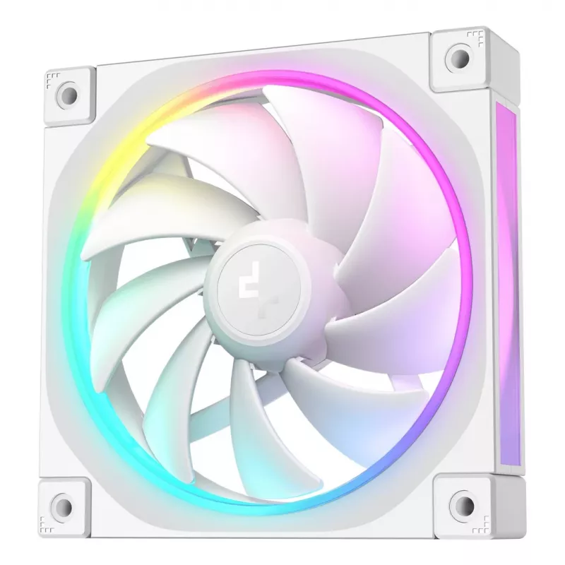 DeepCool FL12 WH 3-in-1 ventiladores de caja de 120 mm (3 uds.), 2150 rpm, rodamiento dinámico de fluido, PWM de 4 pines, blancos