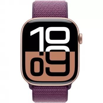 Apple Watch Series 10 carcasa de aluminio GPS + Cellular 46mm oro rosa correa deportiva Loop ciruela