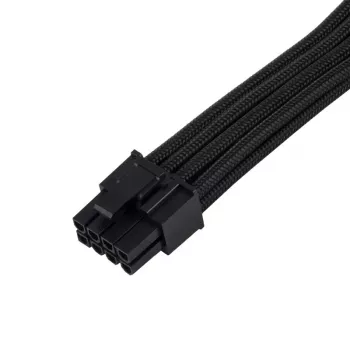 SilverStone PP07E - Cable de extensión de alimentación - PCIe Power de 8 pines (6+2) (M) a PCIe Power de 8 pines (H) - 30 cm - Negro (SST-PP07E-