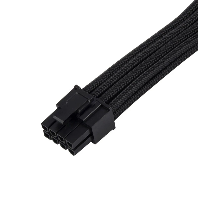 SilverStone PP07E - Cable de extensión de alimentación - PCIe Power de 8 pines (6+2) (M) a PCIe Power de 8 pines (H) - 30 cm - Negro (SST-PP07E-