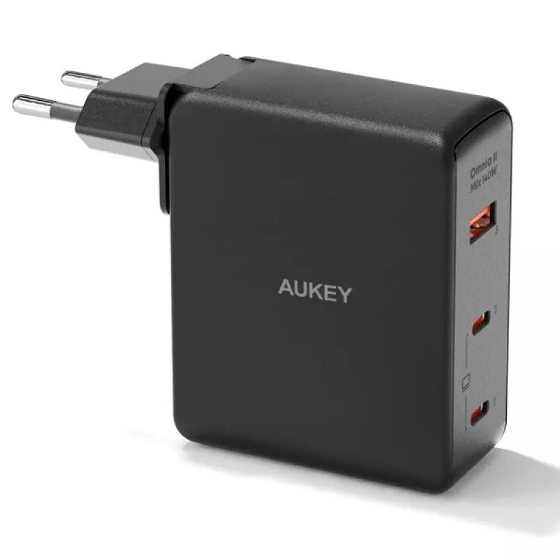 Cargador de pared Aukey PA-B7O, 3×USB, tecnología GaN