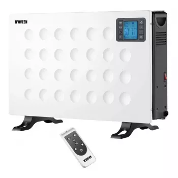 Convector eléctrico NOVEEN CH8000 — 2000 W, 3 niveles de potencia, temporizador, mando a distancia, blanco