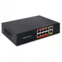 Switch de red QOLTEC Fast Ethernet PoE 8xRJ45 con 2xRJ45 uplink
