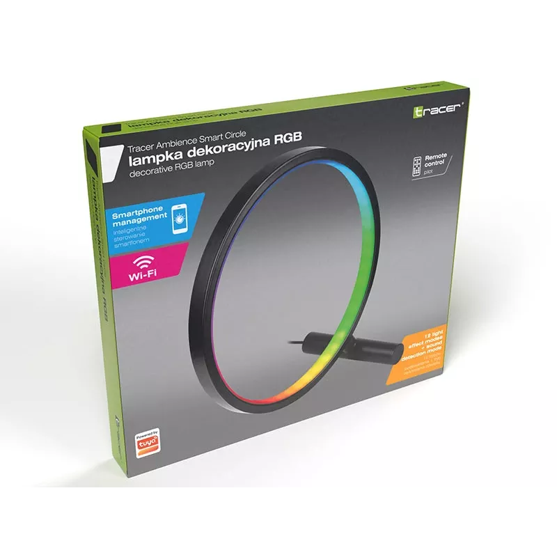 Lámpara de mesa TRACER Ambience Smart Circle LED RGB — círculo LED inteligente decorativo