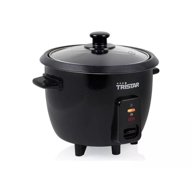 Olla arrocera Tristar RK-6141, capacidad 0,6 L, 300 W, negra, control por botones