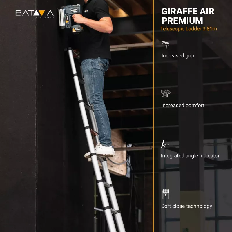 Escalera telescópica Batavia B.V. Giraffe AIR 3,81 m, escalera extensible compacta de aluminio