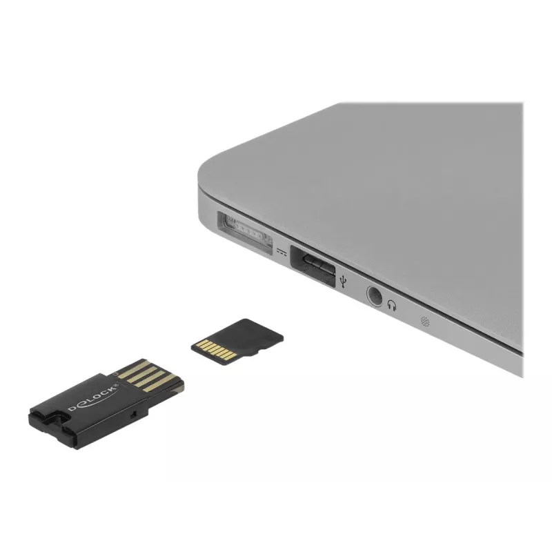 Lector de tarjetas DeLOCK USB 2.0 negro Micro SD MicroSDHC MicroSDXC 480 Mbit/s
