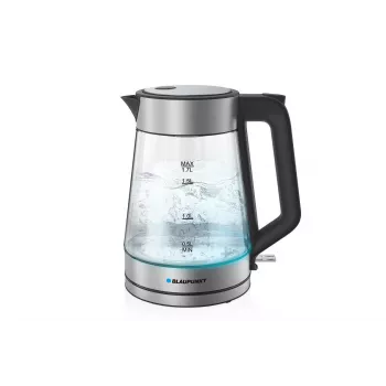 Blaupunkt EKG401 hervidor eléctrico 1,7 l 2200 W carcasa de cristal, detalles en acero inoxidable, indicador de nivel de agua