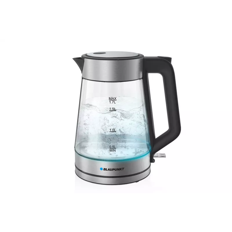 Blaupunkt EKG401 hervidor eléctrico 1,7 l 2200 W carcasa de cristal, detalles en acero inoxidable, indicador de nivel de agua
