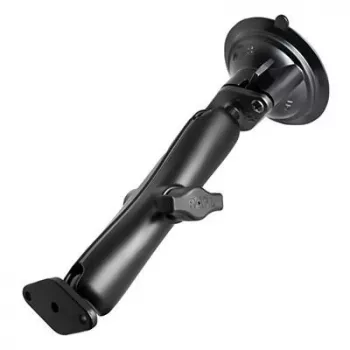 Soporte de doble bola con ventosa RAM Mounts Twist-Lock, aluminio, negro